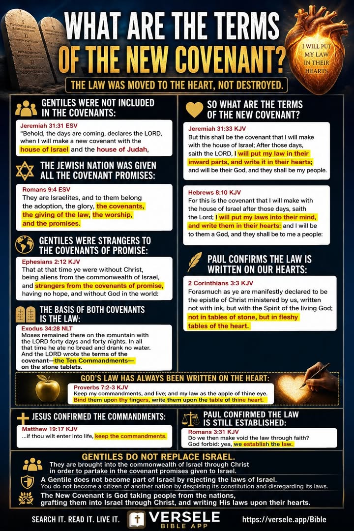 What are the terms of the New Covenant?