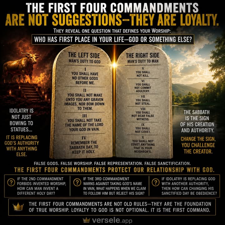 The first four commandments are not random laws.